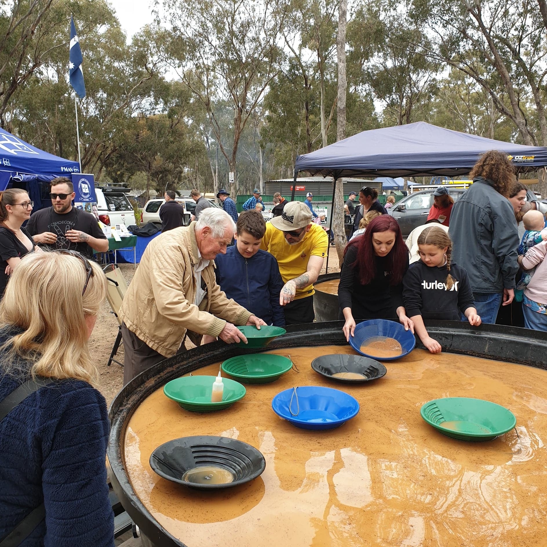 Gold panning activity at the Laanecoorie Gold Bash