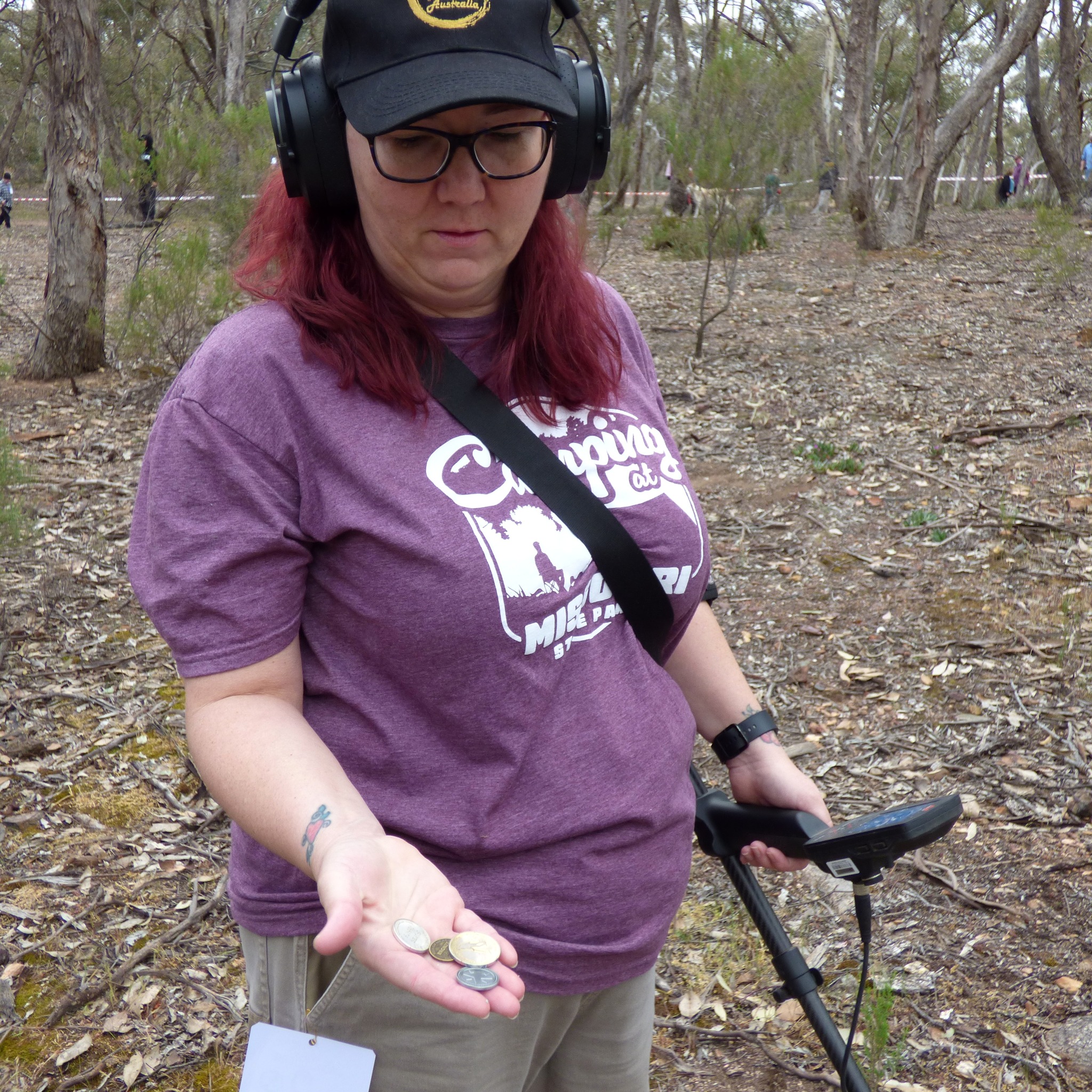 Participant having some luck at the token hunt during the Gold Bash